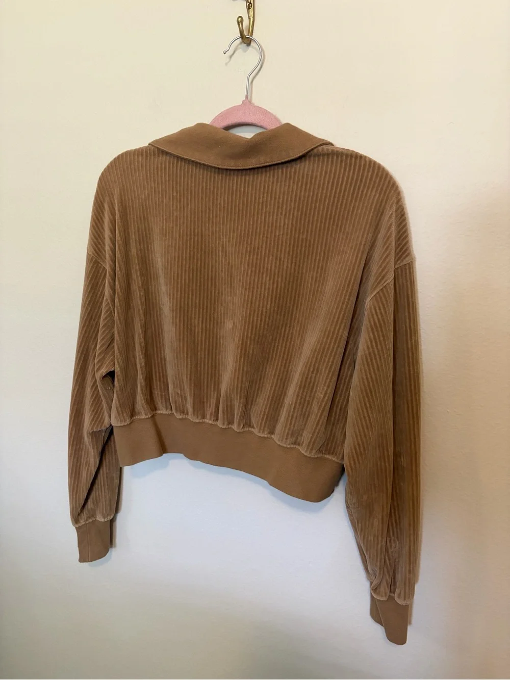 Nike Brown Velour Half-Zip Pullover